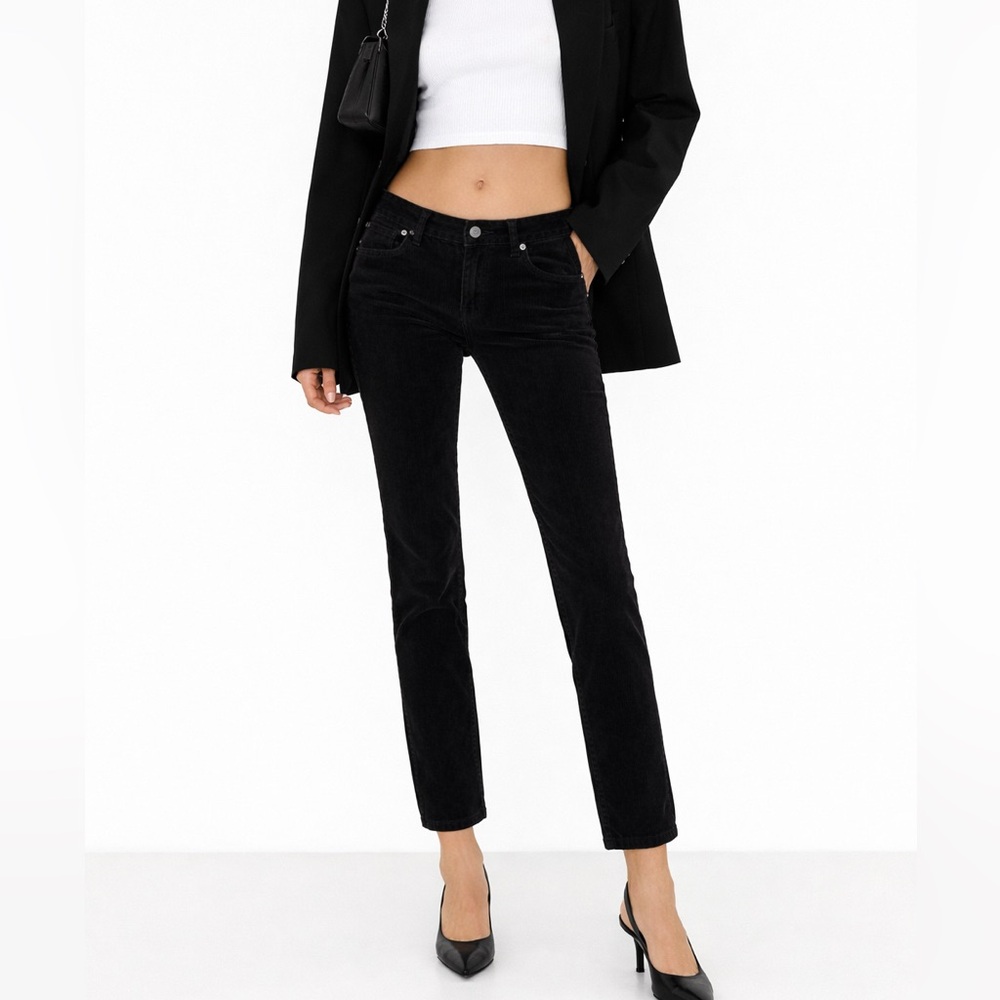 PRADA Low Rise Corduroy Pants Black Size 27 
Trousers